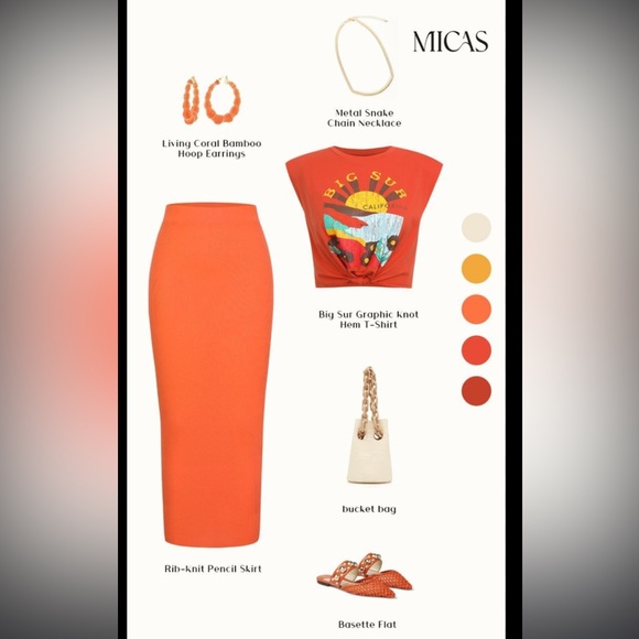 Micas - Big Sur Top and Orange Knit Skirt - Size M - Picture 6 of 7